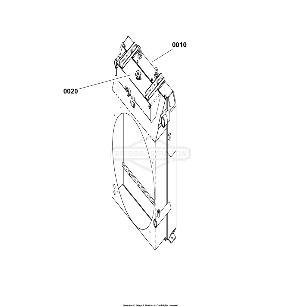 Engine Group - Radiator Diagram and Parts List for 080015-02  Briggs and Stratton Generator